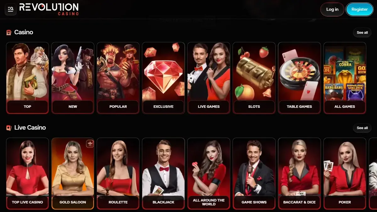Revolution Casino screenshot