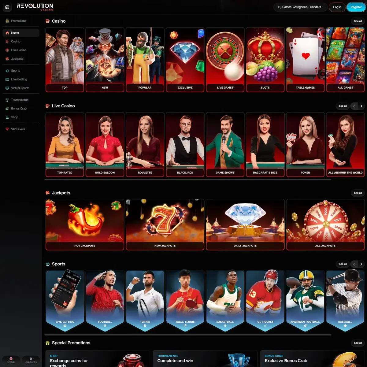 Revolution Casino screenshot